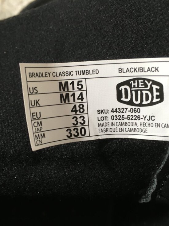 Hey Dude Bradley Classic Tumbled Boots Mens Size 15 Black 44327-060 main image 5
